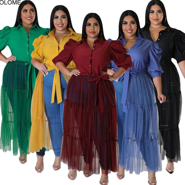 plus size dresses plus size mesh women casual dress pleats half sleeves patchwork belt party club shirt dresses oversize 5xl 230715, Black
plus size dresses plus size mesh women casual dress pleats half sleeves patchwork belt party club shirt dresses oversize 5xl 230715, Black