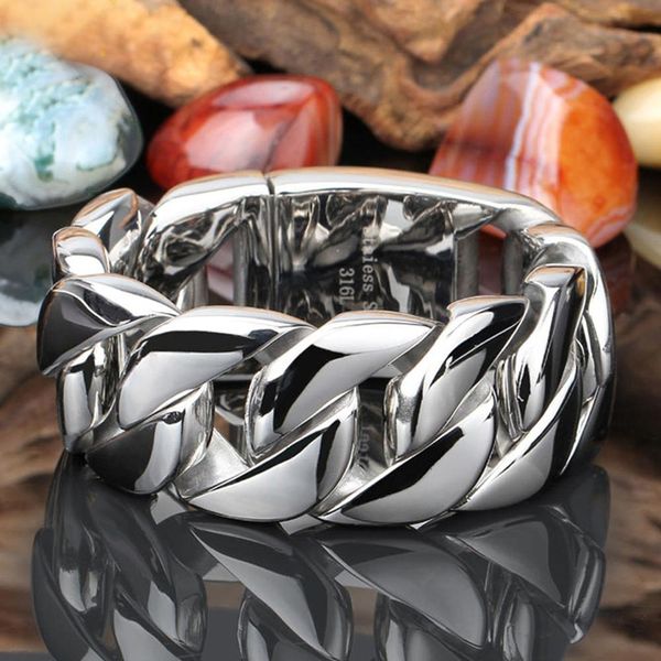 bangle 122631mm 316l stainless steel curb cuban bracelet huge heavy silver color tone chain wholesale jewelry mens boys bracelet 230717, Black
bangle 122631mm 316l stainless steel curb cuban bracelet huge heavy silver color tone chain wholesale jewelry mens boys bracelet 230717, Black