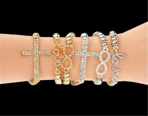 women crystal rhinestone cross love infinity stretch diamond beaded bracelets bangles gift gold silver beaded chain bracelets chri1814616, Golden;silver
women crystal rhinestone cross love infinity stretch diamond beaded bracelets bangles gift gold silver beaded chain bracelets chri1814616, Golden;silver
