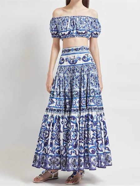 women's two piece pants summer runway holiday blue and white porcelain print two piece set women short puff sleeve strap elastic axi sk
women's two piece pants summer runway holiday blue and white porcelain print two piece set women short puff sleeve strap elastic axi sk