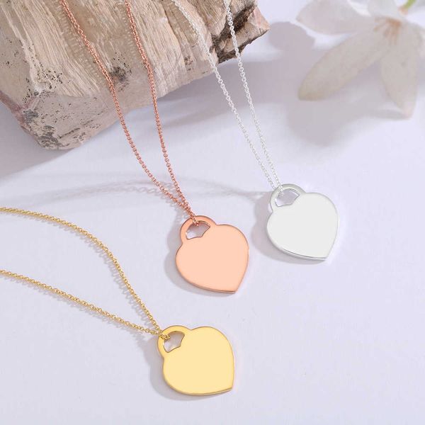 high version tiffay di necklace boutique jewelry valentine's day gift love pendant heart shaped card high grade, Black
high version tiffay di necklace boutique jewelry valentine's day gift love pendant heart shaped card high grade, Black