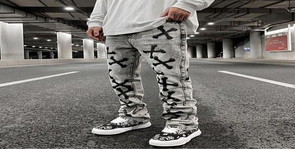 men039s jeans retro washed gray pu leather bone embroidery casual denim trousers for men straight oversize streetwear loose pan1134794, Blue
men039s jeans retro washed gray pu leather bone embroidery casual denim trousers for men straight oversize streetwear loose pan1134794, Blue