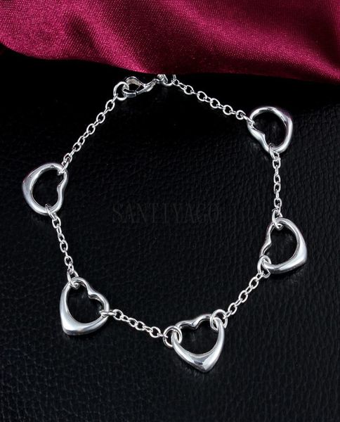 925 sterling silver plated love charm bracelets new women heart lovers fashion jewelry women gifts6167307, Black
925 sterling silver plated love charm bracelets new women heart lovers fashion jewelry women gifts6167307, Black