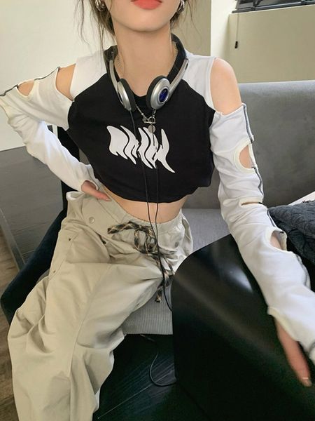 women's t-shirt contrast crop t-shirt women y2k fashion hollow out long sleeve t shirts summer korean street y2k slim-fit 230717, White
women's t-shirt contrast crop t-shirt women y2k fashion hollow out long sleeve t shirts summer korean street y2k slim-fit 230717, White
