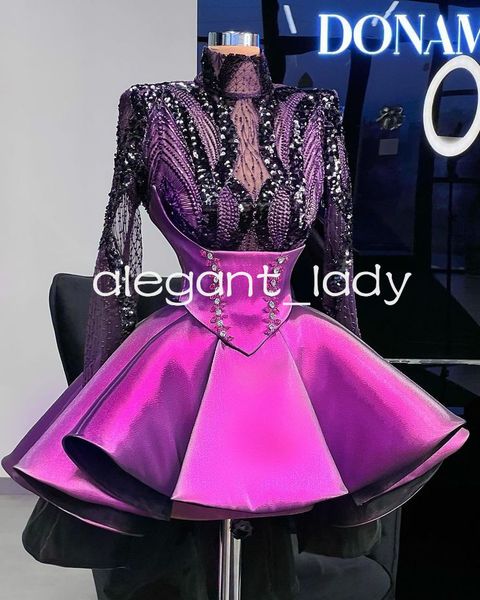 black purple short puffy skirt evening birthday dresses illusion long sleeve lace beaded high neck bustle prom homecoming gown, Black;red
black purple short puffy skirt evening birthday dresses illusion long sleeve lace beaded high neck bustle prom homecoming gown, Black;red