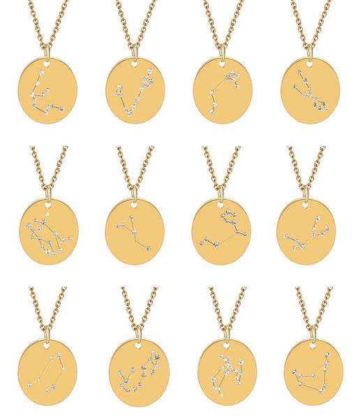 stainless steel 12 zodiac sign coin necklaces crystal diamond constellation charm gold silver chain for women fashion jewelry1987136
stainless steel 12 zodiac sign coin necklaces crystal diamond constellation charm gold silver chain for women fashion jewelry1987136