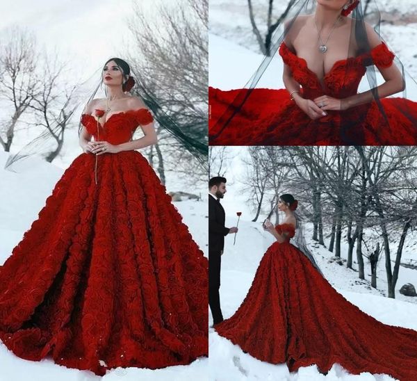 2022 dark red wedding dresses with 3d rose flowers cathedral train arabic middle east church off shoulder backless wedding gowns b4441320, White
2022 dark red wedding dresses with 3d rose flowers cathedral train arabic middle east church off shoulder backless wedding gowns b4441320, White