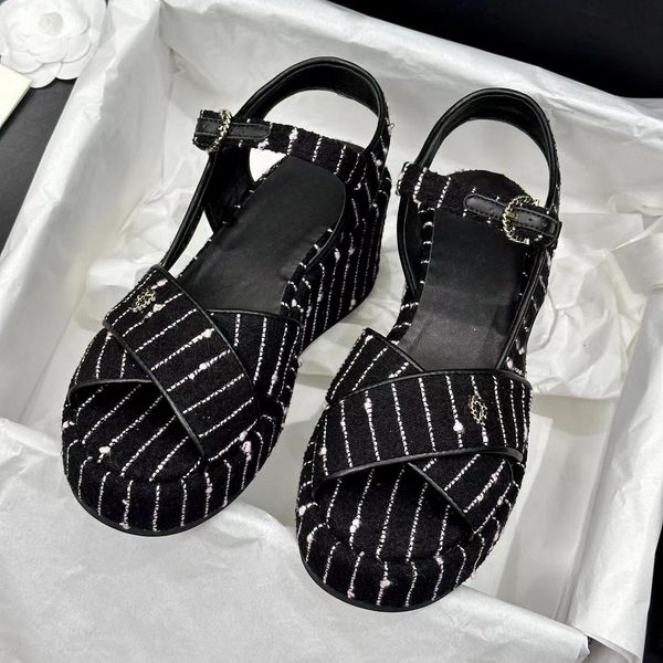 women's high heeled sandals fashion designer buckle leather thick bottom formal shoes satin slope heel open toe sandals, Black
women's high heeled sandals fashion designer buckle leather thick bottom formal shoes satin slope heel open toe sandals, Black