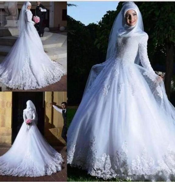 popular muslim wedding dresses 2021 with long sleeve lace applique sheer tulle aline bridal wedding gowns robe de mariee5117851, White
popular muslim wedding dresses 2021 with long sleeve lace applique sheer tulle aline bridal wedding gowns robe de mariee5117851, White