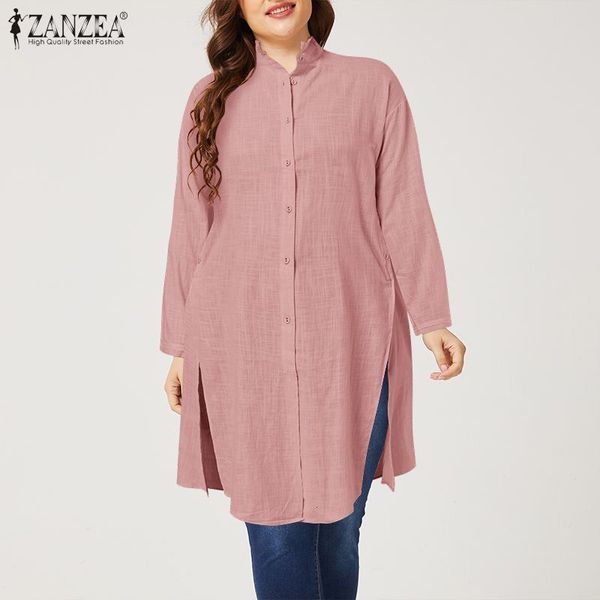 women's plus size t-shirt solid tunic asual loose blusas zanzea women stand collar long shirt autumn long sleeve buttons down cotton bl, Black
women's plus size t-shirt solid tunic asual loose blusas zanzea women stand collar long shirt autumn long sleeve buttons down cotton bl, Black