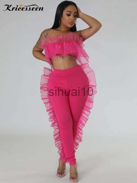 women's two piece pants kricesseen white mesh patchwork skinny matching set women strapless crop and ling suit mullein edge tracksuit j
women's two piece pants kricesseen white mesh patchwork skinny matching set women strapless crop and ling suit mullein edge tracksuit j