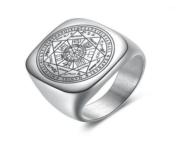 cluster rings solomon for men silver color magic runes stainless steel signet pagan amulet male jewelry14578113, Golden;silver
cluster rings solomon for men silver color magic runes stainless steel signet pagan amulet male jewelry14578113, Golden;silver