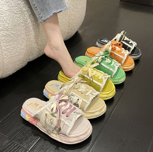 platform sandals beige thick bottom slippers woman high heels fashion open toe outdoor beach slides for girls shoes, Black
platform sandals beige thick bottom slippers woman high heels fashion open toe outdoor beach slides for girls shoes, Black