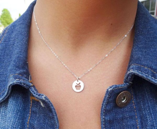30 geometric cute little apple necklace simple funny outline round fruit teacher disc mobile phone sign lucky woman mother men034441344, Silver
30 geometric cute little apple necklace simple funny outline round fruit teacher disc mobile phone sign lucky woman mother men034441344, Silver