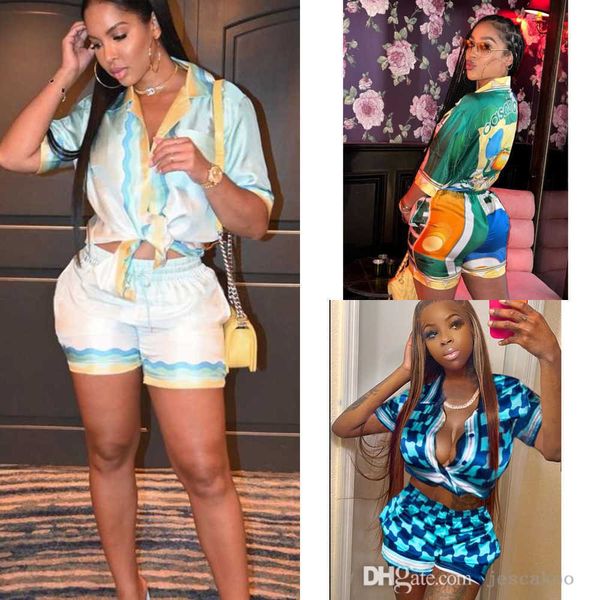 2023 summer printed outfits tracksuits womens designer luxury two piece setbeach resort style fashion shirt shorts suit, Gray
2023 summer printed outfits tracksuits womens designer luxury two piece setbeach resort style fashion shirt shorts suit, Gray