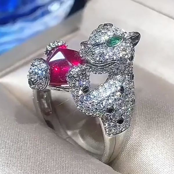wedding rings luxury 8mm sapphire blue emerald green ruby red stone leopard panther rings adjustable size for women copper party jewelry 230, Slivery;golden
wedding rings luxury 8mm sapphire blue emerald green ruby red stone leopard panther rings adjustable size for women copper party jewelry 230, Slivery;golden
