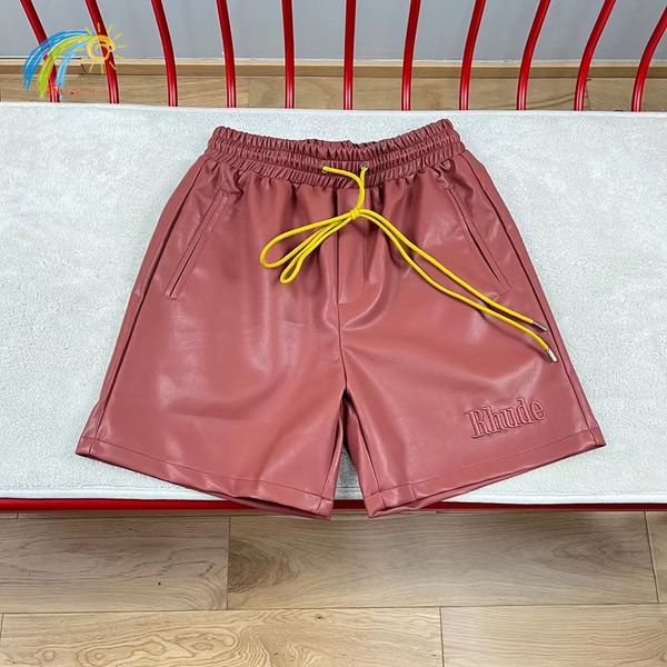 men's shorts embroidery letter rhude men women drawstring simple fashion streetwear pu leather green black burgundy summer 230717, White;black
men's shorts embroidery letter rhude men women drawstring simple fashion streetwear pu leather green black burgundy summer 230717, White;black