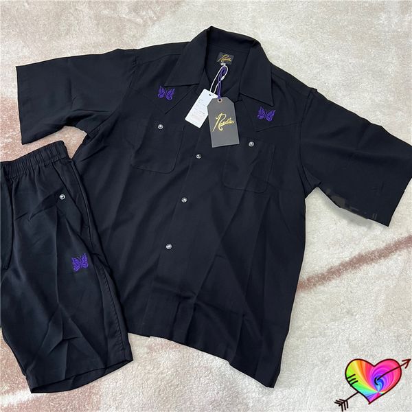 men's t shirts black needles pockets shirt men women 1 awge shirts embroidered purple butterfly oversized button blouse 230717, White;black
men's t shirts black needles pockets shirt men women 1 awge shirts embroidered purple butterfly oversized button blouse 230717, White;black