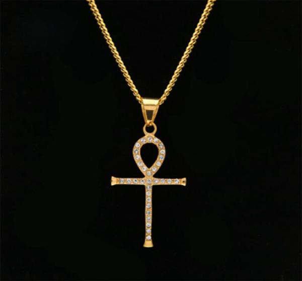 real gold plated ankh egyptian pendant necklace bling bling rhinestone crystal key to life egypt cross necklace cuban chain hip ho8147585, Silver
real gold plated ankh egyptian pendant necklace bling bling rhinestone crystal key to life egypt cross necklace cuban chain hip ho8147585, Silver