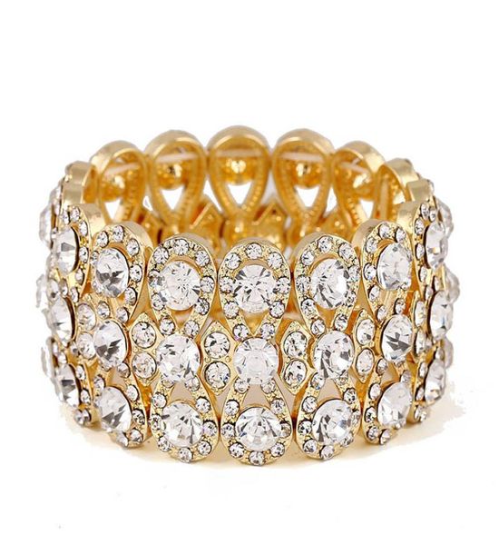 wedding jewelry luxury full crystal rhinestones gold color bracelets for women bride stretch rope wide bracelets bangles4967773, Golden;silver
wedding jewelry luxury full crystal rhinestones gold color bracelets for women bride stretch rope wide bracelets bangles4967773, Golden;silver