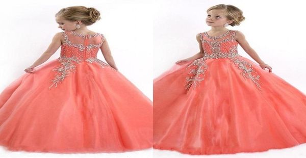 little girls pageant dresses princess tulle illusion jewel neck crystal beads coral tulle kids flower girls dress birt2351338, White;red
little girls pageant dresses princess tulle illusion jewel neck crystal beads coral tulle kids flower girls dress birt2351338, White;red