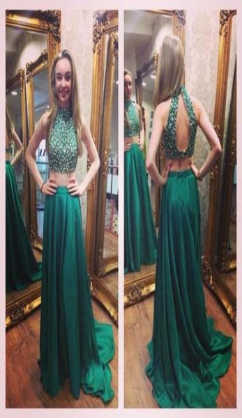 two pieces beading long prom dresses high neck a line sweep train emerald green beading girl pageant gowns vestidos de festa5510209, Black
two pieces beading long prom dresses high neck a line sweep train emerald green beading girl pageant gowns vestidos de festa5510209, Black