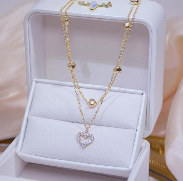 14k real gold double layer heart necklace shining bling zircon women clavicle chain elegant charm wedding pendant jewelry chains1613314, Silver
14k real gold double layer heart necklace shining bling zircon women clavicle chain elegant charm wedding pendant jewelry chains1613314, Silver
