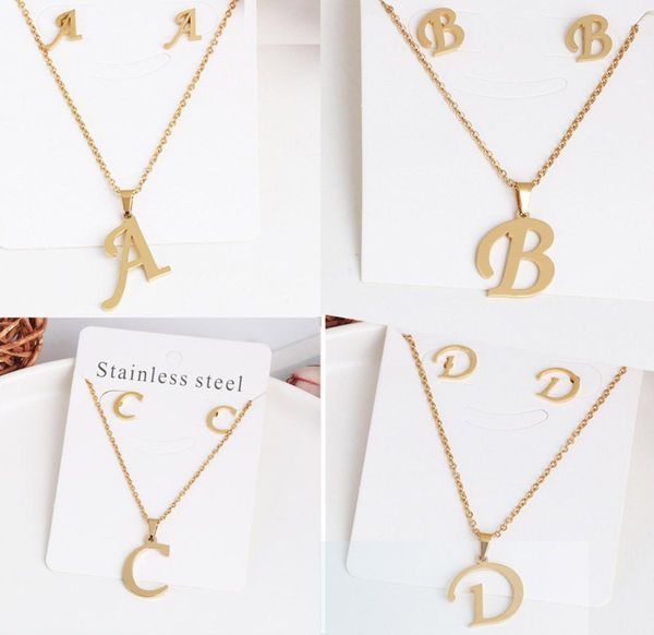 26 letter necklaces with earring set stainless steel gold choker initial pendant necklace women alphabet chains jewelry5449275, Silver
26 letter necklaces with earring set stainless steel gold choker initial pendant necklace women alphabet chains jewelry5449275, Silver
