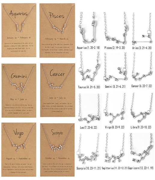 12 constellation zodiac necklace horoscope sign zircon korean jewelry star galaxy libra astrology women gift with retail card6963248, Silver
12 constellation zodiac necklace horoscope sign zircon korean jewelry star galaxy libra astrology women gift with retail card6963248, Silver
