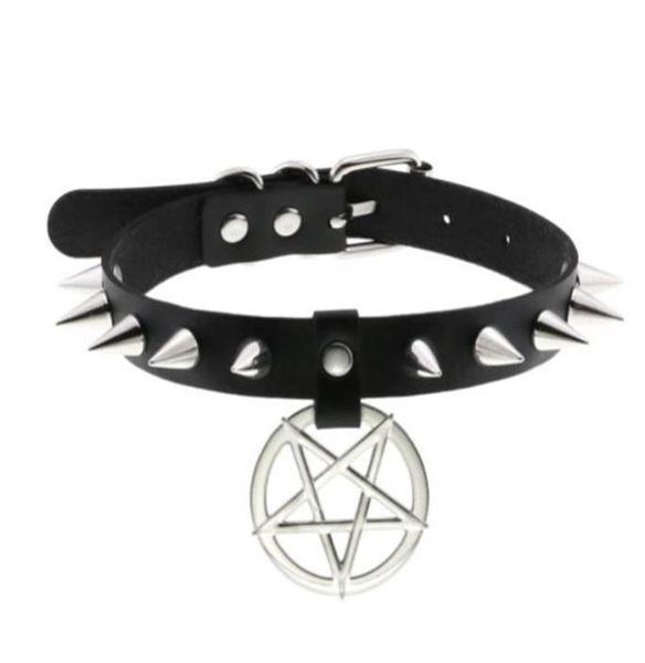 spike punk choker collar for girl goth pentagram necklace emo neck strap cosplay chocker gothic accessories7302097, Silver
spike punk choker collar for girl goth pentagram necklace emo neck strap cosplay chocker gothic accessories7302097, Silver