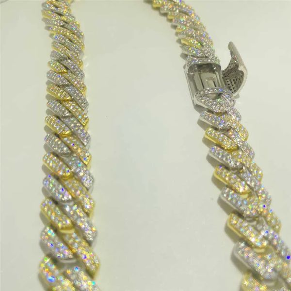 custom hip hop jewelry vvs1 moissanite iced out cuban chain 925 two tone diamond moissante cuban chain, Silver
custom hip hop jewelry vvs1 moissanite iced out cuban chain 925 two tone diamond moissante cuban chain, Silver