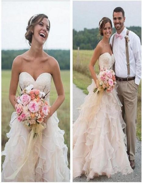 2019 new blush pink backless ruffles wedding dresses country style lace sweetheart vintage tiered skirts aline bridal gowns 10439315740, White
2019 new blush pink backless ruffles wedding dresses country style lace sweetheart vintage tiered skirts aline bridal gowns 10439315740, White