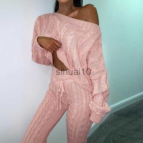 women's two piece pants 2pcs/set autumn winter knitted outfits women pant suits one shoulder sweaters skinny pants two piece set women, White
women's two piece pants 2pcs/set autumn winter knitted outfits women pant suits one shoulder sweaters skinny pants two piece set women, White