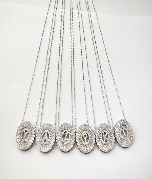 new design jewelry silver color micro pave cubic zircon cz crystal alphabet letter pendants necklace nk4309867177
new design jewelry silver color micro pave cubic zircon cz crystal alphabet letter pendants necklace nk4309867177