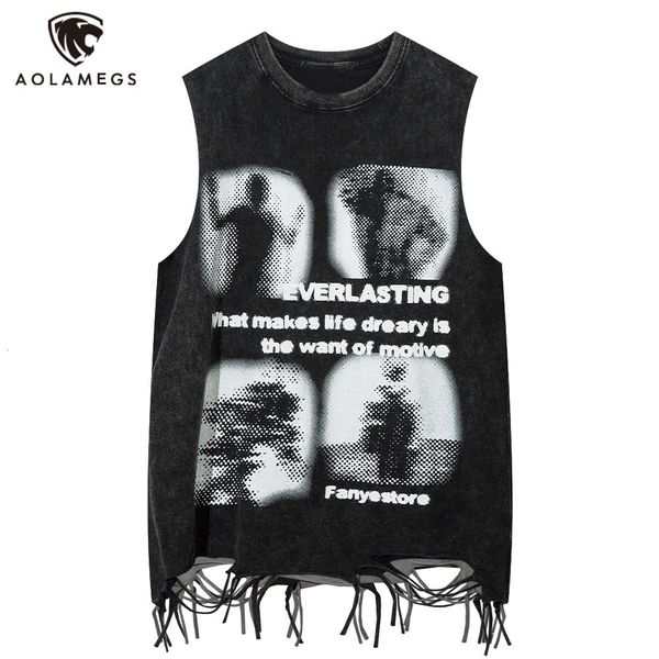 men' tank vintage men oversized vest shadow letter retro summer gothic punk loose hip hop sleeveless distressed streetwear 230717, White;black
men' tank vintage men oversized vest shadow letter retro summer gothic punk loose hip hop sleeveless distressed streetwear 230717, White;black