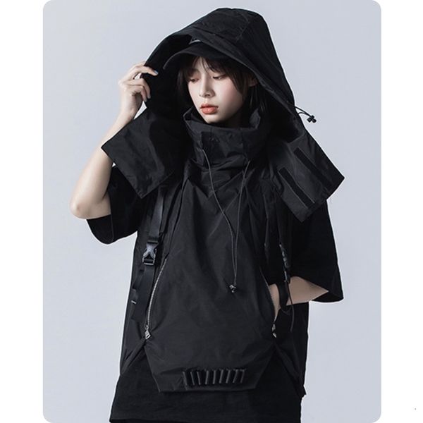 men s vests vest series hip hop tactical hooded jacket couples sleeveless 230715, Black;white
men s vests vest series hip hop tactical hooded jacket couples sleeveless 230715, Black;white