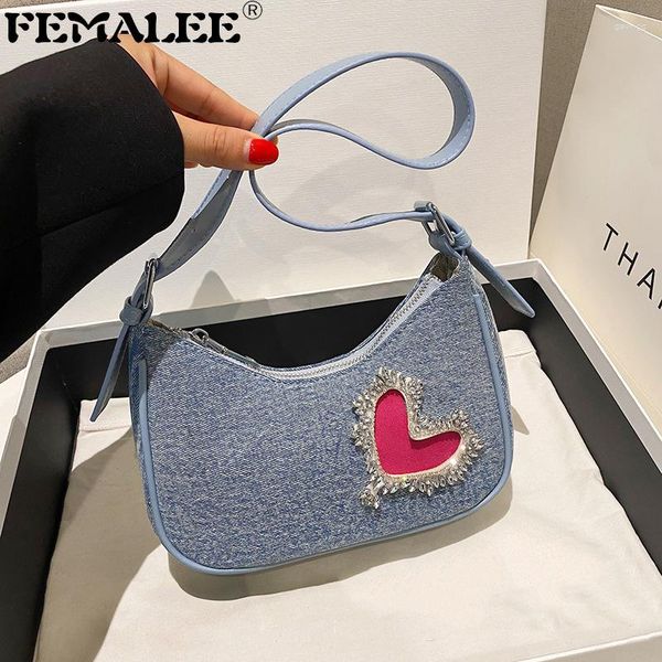 shoulder bags fashion red heart denim crossbody bag personalized design exquisite texture single armpit diamonds tassel
shoulder bags fashion red heart denim crossbody bag personalized design exquisite texture single armpit diamonds tassel