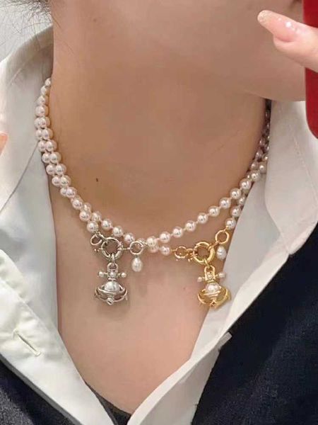 empress dowager vivienne anchor series saturn pendant bracelet pearl necklace, Silver
empress dowager vivienne anchor series saturn pendant bracelet pearl necklace, Silver