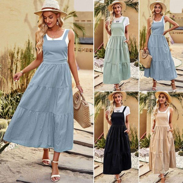 diyun dress summer american station temperament leisure solid color suspender, Black;gray
diyun dress summer american station temperament leisure solid color suspender, Black;gray