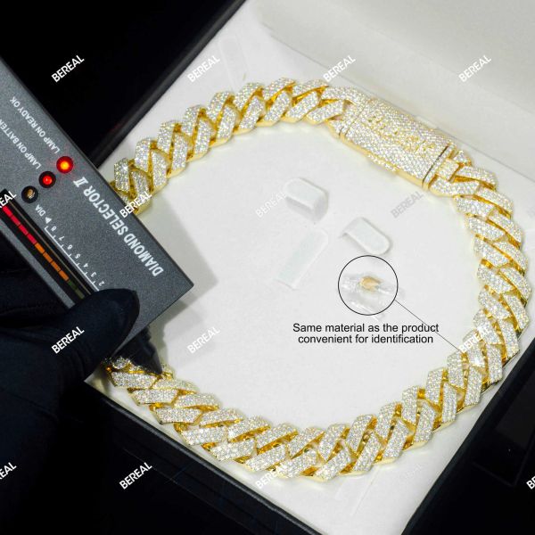 factory custom real 10k 14k solid gold vvs moissanite diamond cuban chain necklace iced out men fine jewelry 18mm 19mm 20mm 22mm, Silver
factory custom real 10k 14k solid gold vvs moissanite diamond cuban chain necklace iced out men fine jewelry 18mm 19mm 20mm 22mm, Silver