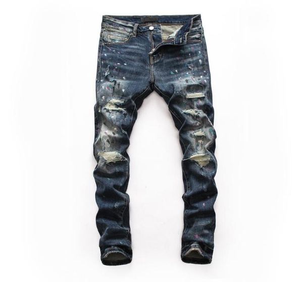 men039s jeans european style mens stretch men straight denim trousers slim paint printing blue hole zipper for 81322953666
men039s jeans european style mens stretch men straight denim trousers slim paint printing blue hole zipper for 81322953666