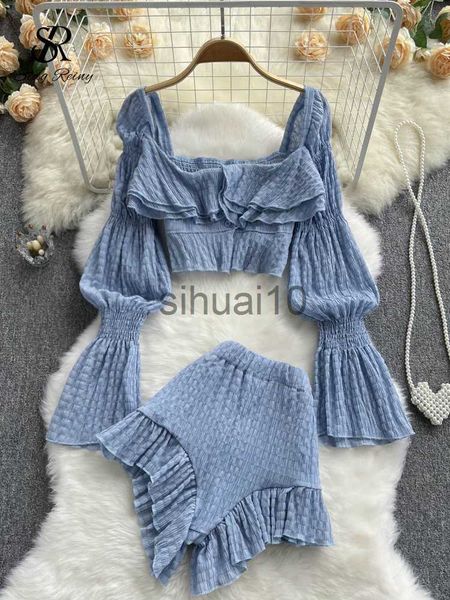 women's two piece pants singreiny ruffled elastic women solid set square neck flare sleeves + mini shorts french style elegant two piec, White
women's two piece pants singreiny ruffled elastic women solid set square neck flare sleeves + mini shorts french style elegant two piec, White