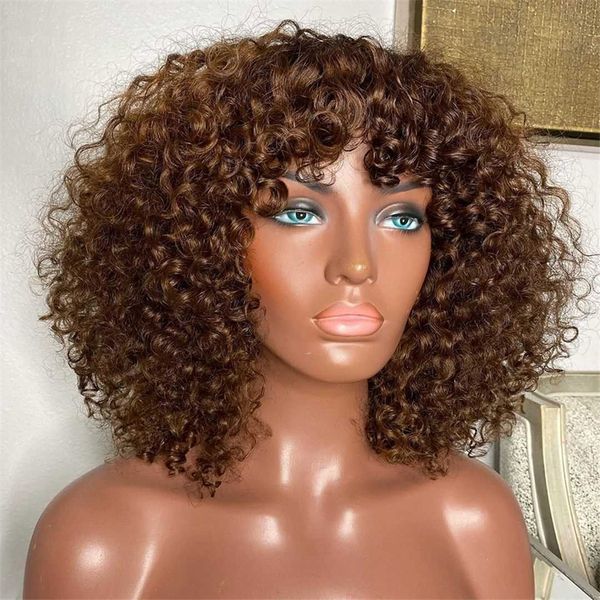 short bob curly human hair wigs with bangs pixie cut ombre blonde wig for women full machine made hair wigs brown glueless wigs, Black;brown
short bob curly human hair wigs with bangs pixie cut ombre blonde wig for women full machine made hair wigs brown glueless wigs, Black;brown