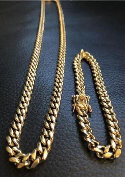10mm mens cuban miami link bracelet chain set 14k gold plated stainless steel233w5194459, Silver
10mm mens cuban miami link bracelet chain set 14k gold plated stainless steel233w5194459, Silver