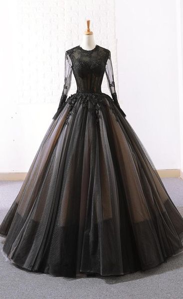 black ball gown gothic wedding dresses 2019 with long sleeves lace appliques tulle floor length vintage bridal gowns custom made9416208, White
black ball gown gothic wedding dresses 2019 with long sleeves lace appliques tulle floor length vintage bridal gowns custom made9416208, White