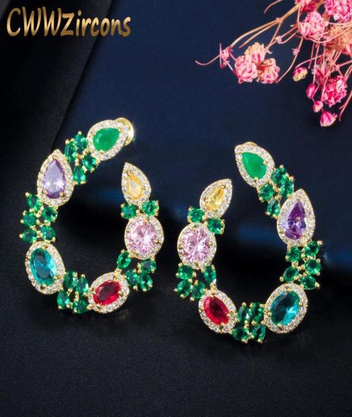 cwwzircons unique flower leaf design elegant yellow gold plated big round green emerald earrings for women jewelry gift cz604618487036357, Silver
cwwzircons unique flower leaf design elegant yellow gold plated big round green emerald earrings for women jewelry gift cz604618487036357, Silver