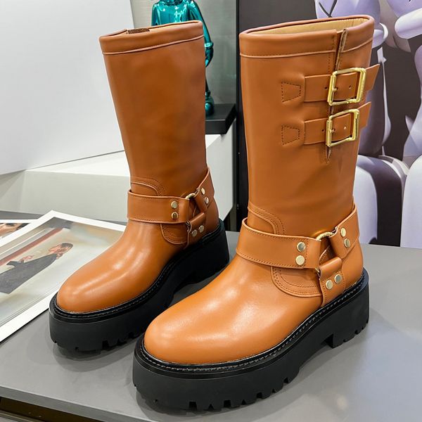 bulky mid biker boot with harness in calfskin vegetal tanning womens brand martin boots 23s autumn winter outdoor long sleeve boot fashion c, Black
bulky mid biker boot with harness in calfskin vegetal tanning womens brand martin boots 23s autumn winter outdoor long sleeve boot fashion c, Black