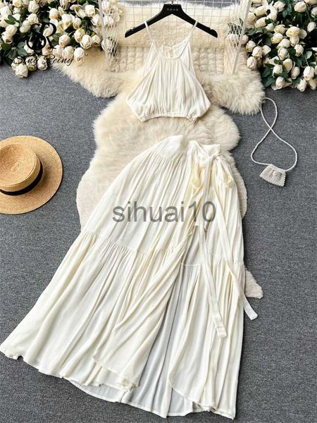 women's two piece pants singreiny summer holiday two pieces suits halter backless camisole+split long skirt set fashion korean bohe bea, White
women's two piece pants singreiny summer holiday two pieces suits halter backless camisole+split long skirt set fashion korean bohe bea, White