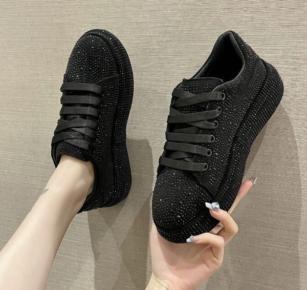 shoes for women rhinestones casual round toe flat lace-up girls designer luxury spring sneakers women platform shoe, Black
shoes for women rhinestones casual round toe flat lace-up girls designer luxury spring sneakers women platform shoe, Black