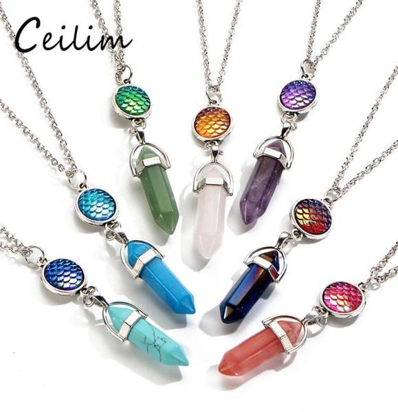 fashion natural stone pendants necklaces for women silver color mermaid scales fish scale hexagonal column choker necklace jewelry7630554
fashion natural stone pendants necklaces for women silver color mermaid scales fish scale hexagonal column choker necklace jewelry7630554